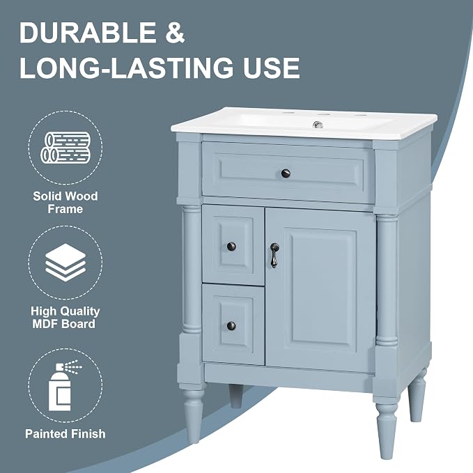 Harper & Bright Designs 24" Bathroom Vanity - Image 7