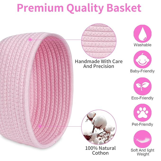 【2 Pack】ABenkle Small Woven Baskets, Tiny Oval Shallow Storage Baskets - Image 3