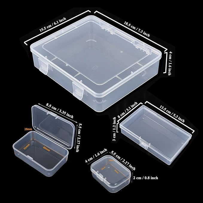 28 Pack Rectangular Clear Plastic Storage Containers Box - Image 2