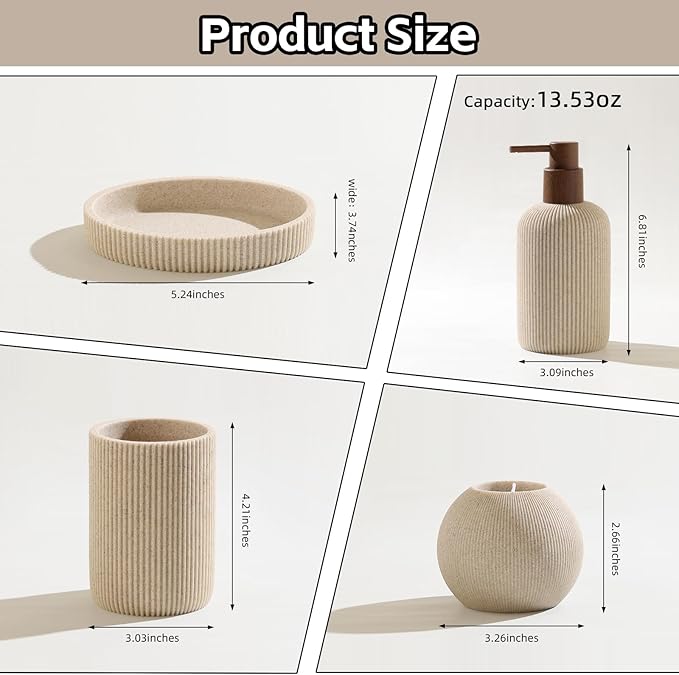 Bathroom Accessories Set, Toothbrush Holder, Soap Dish, Candle Holder - Image 5