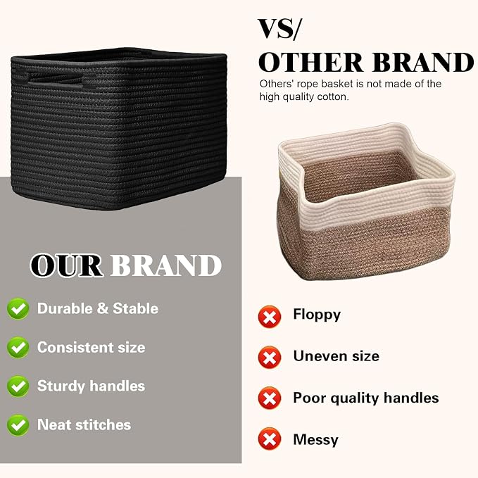 Storage Baskets for Organizing, 4 Pack Baskets for Shelves, Decorative Storage - Image 4
