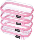 YQBRA 4 Pack Clear Hard Shell Zipper Case, See-Through Hard Plastic Organizer by Unknown