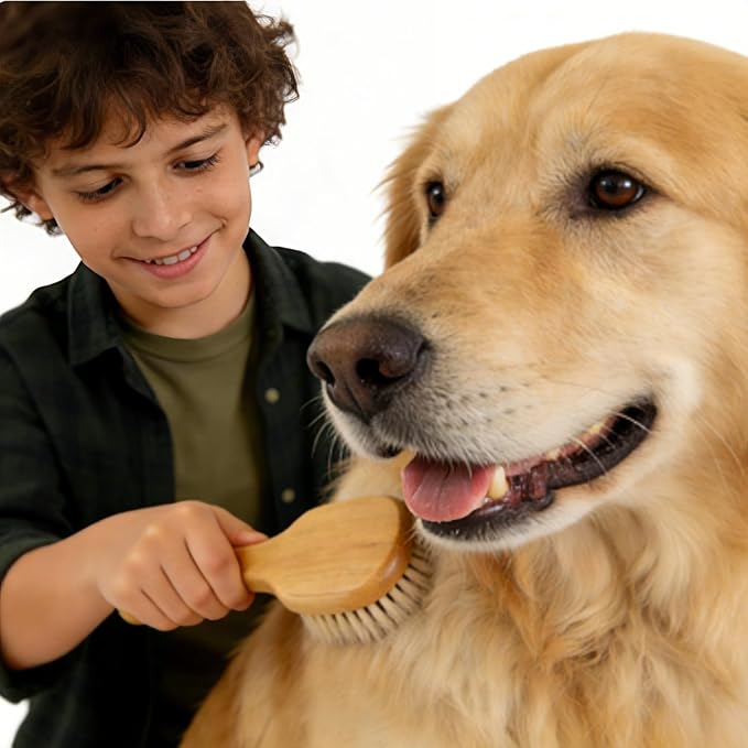 Chicken Feather Brush, Extra Soft wool Pet Brush - Image 6