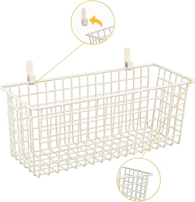 2 Sets Extra Large Hanging Wall Basket, WallmountedFruit Vegetable Toy Snack - Image 3