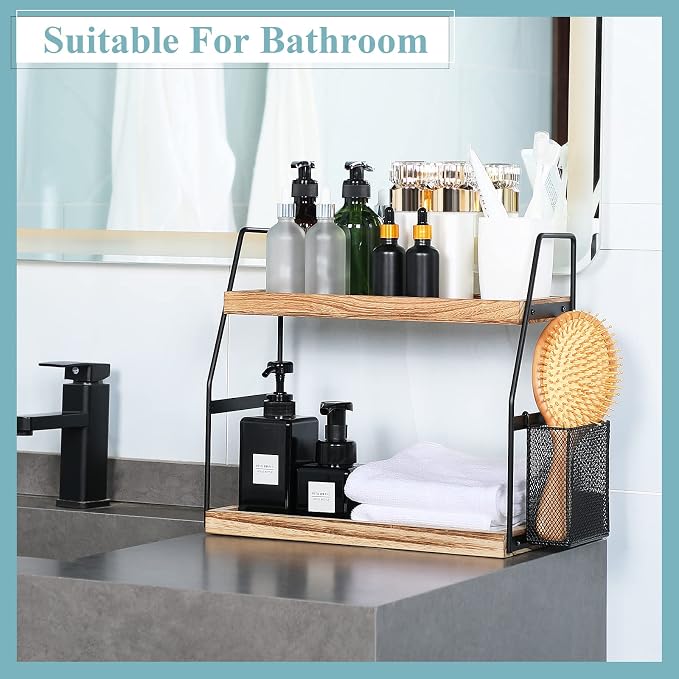 Bathroom Counter Organizer, 2-Tier Standing Storage Shelf - Image 4