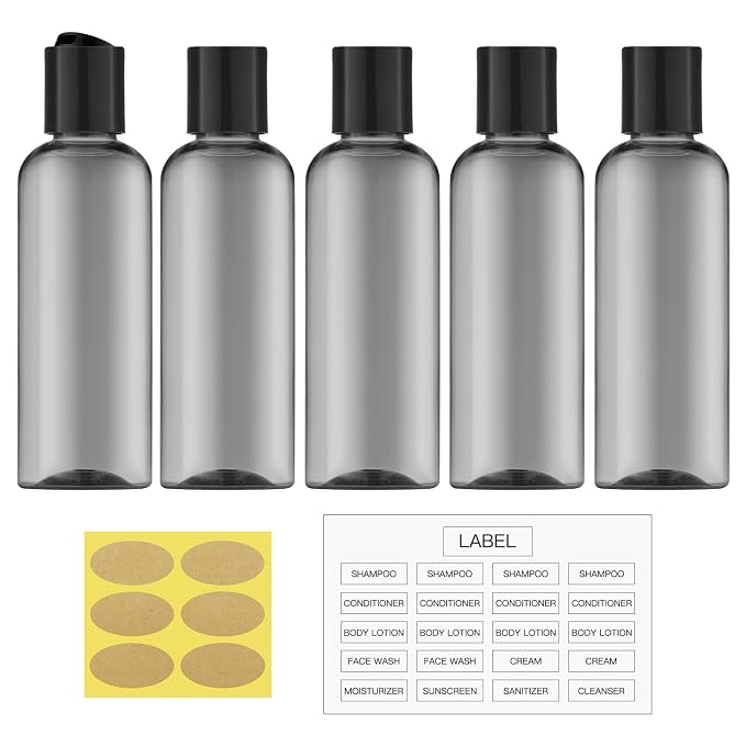 Travel Bottles for Toiletries 3.4 oz by HOME