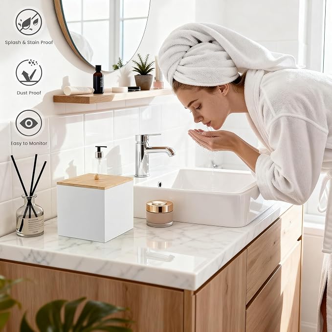 Puricon Acrylic Disposable Facial Towels Holder, Storage Bin - Image 4