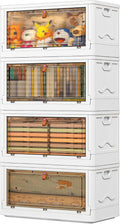 4 Tier Storage Bins with Lids 102QT, Stackable Storage Containers with Wheels by YFXCVSL