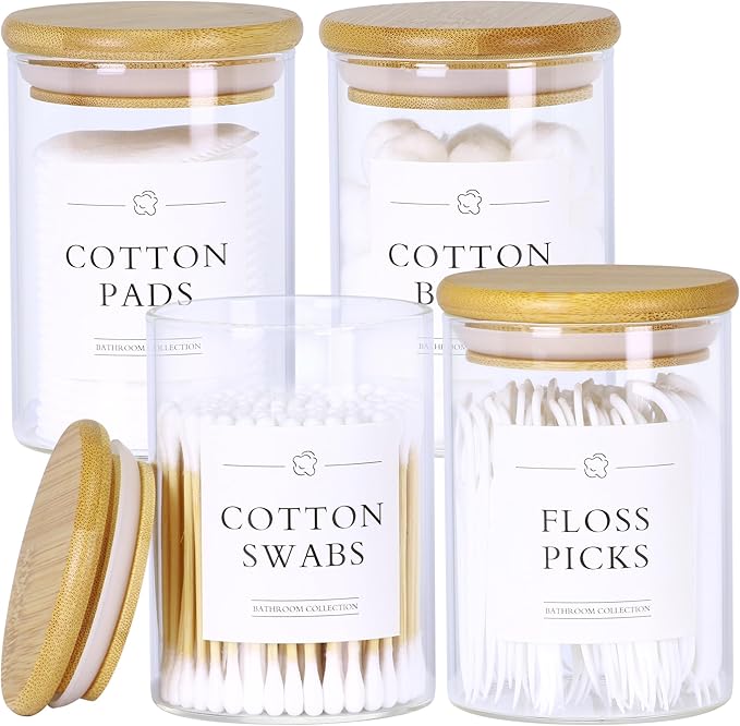 4 Pack Qtip Holder Dispenser by INIUNIK