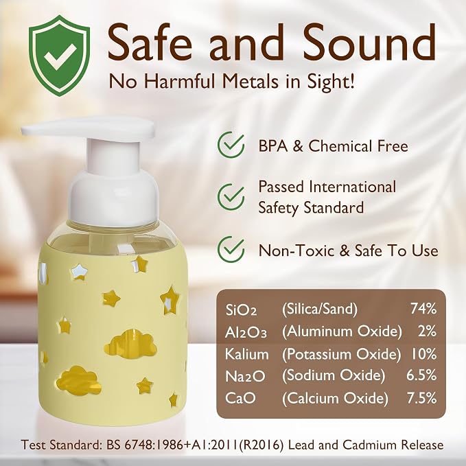 SoCal Suds & Company Foaming Hand Soap Dispenser Glass, Liquid Soap Pump - Image 8
