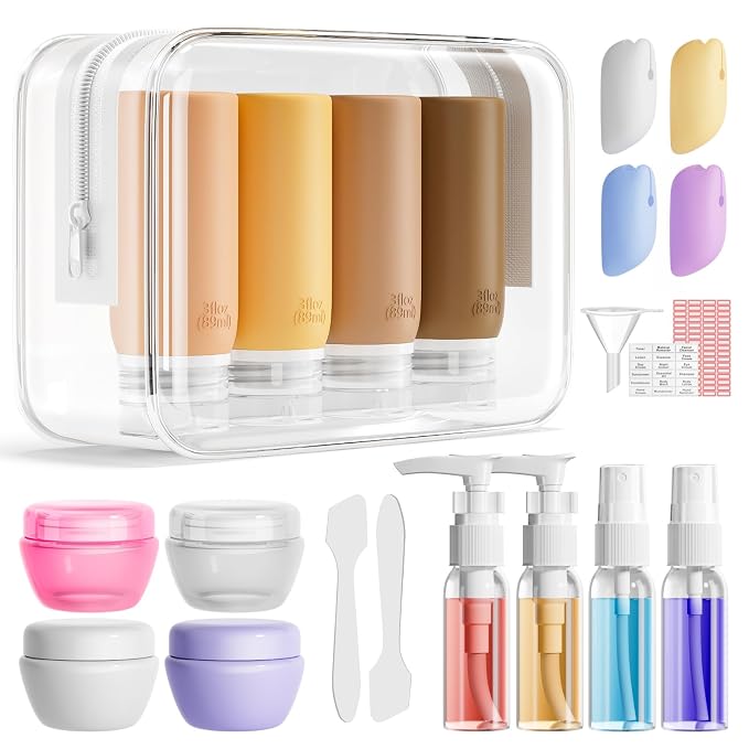 Muslish 21 Pack Travel Bottles for Toiletries, Leak-Proof TSA Compliant by MUSLISH