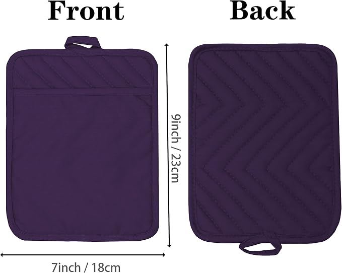 Cotton Pocket Pot Holders Machine Washable Heat Resistant Hot Pads - Image 2