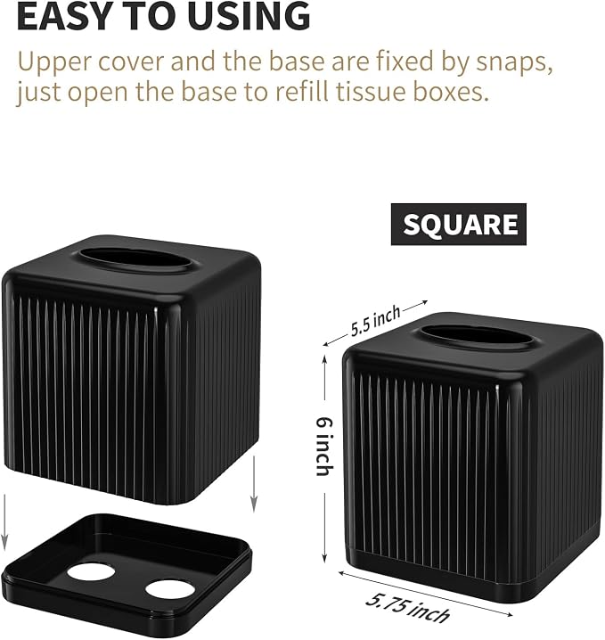 Livelab Square Plastic Tissue Box Holder - Image 7