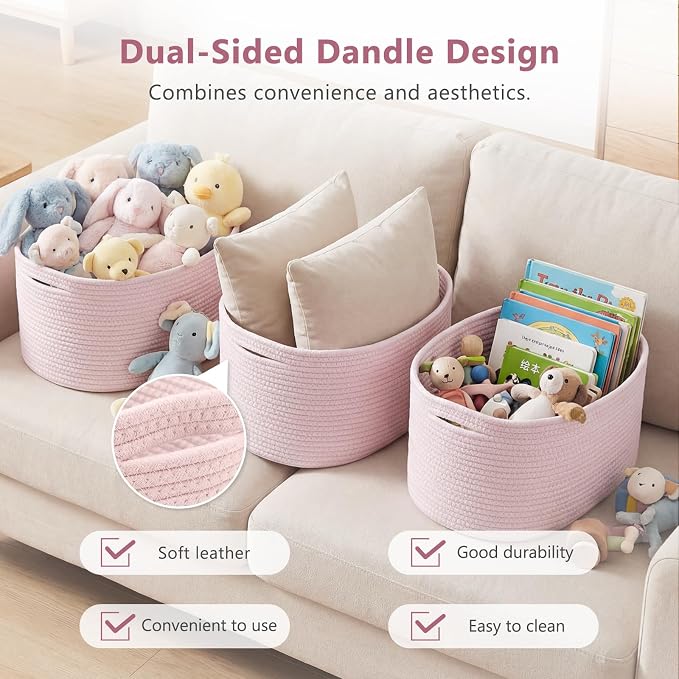 Cotton Rope Storage Basket, Woven Basket - Image 4