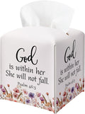 Christian Bible Verses Tissue Box Cover Square, Inspirational Quotes Waterproof by BGFMVS