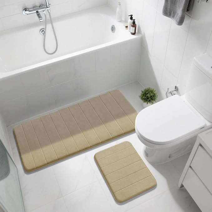 Yimobra Large Bath Mat Set 2 Piece- Super Soft Absorbent Quick Dry Memory Foam - Image 7