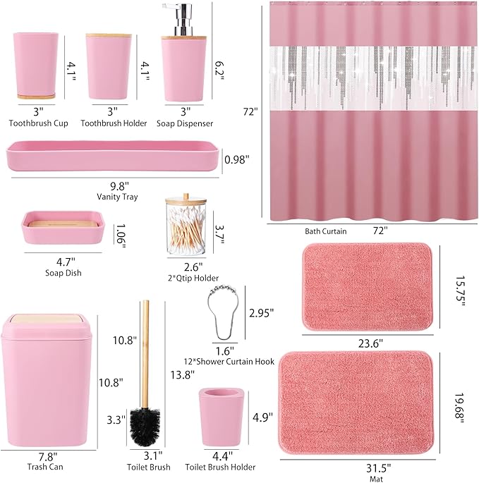 Pink Bathroom Accessories Set - Image 7