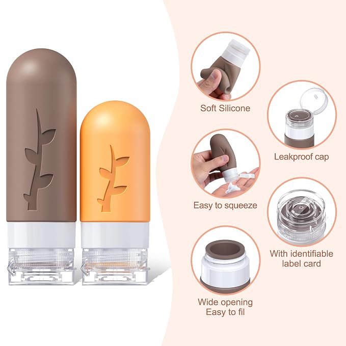 Travel Containers for Toiletries, travel bottles for Toiletries, travel Jars or - Image 2