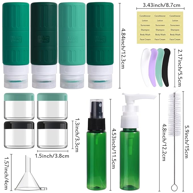 GLAMFIELDS Travel Bottles for Toiletries, TSA Approved 3.3oz Size LeakProof - Image 2