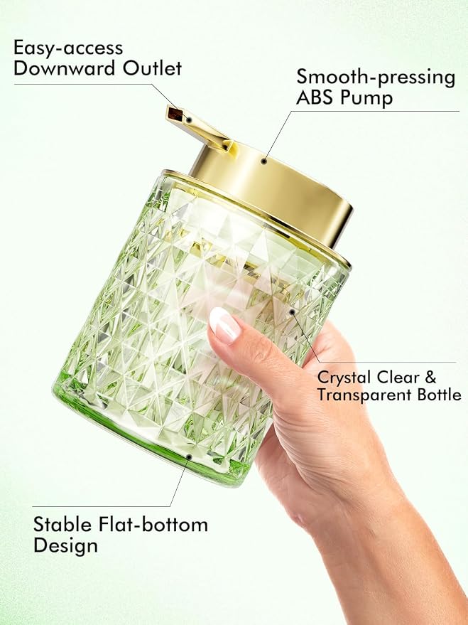 Bathroom Accessory Set, Foaming Soap Dispenser, Glass Hand Foaming Soap - Image 3