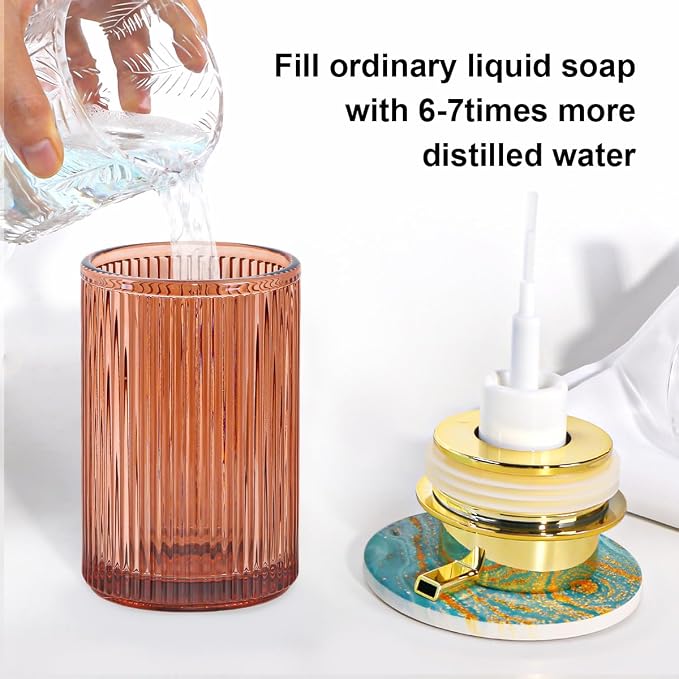 Foaming Soap Dispenser, 12 Oz Thick Glass Foam Hand Soap Dispenser, Refillable - Image 4