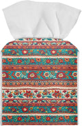 Brown Aztec Tissue Box Holder Waterproof PU Leather Square Modern Tissue Box by Pzuqiu