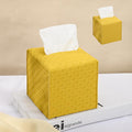 HOMOTEK 2 Pack Tissue Box Cover, Square PU Leather Tissue Holder, Decorative by HOMOTEK