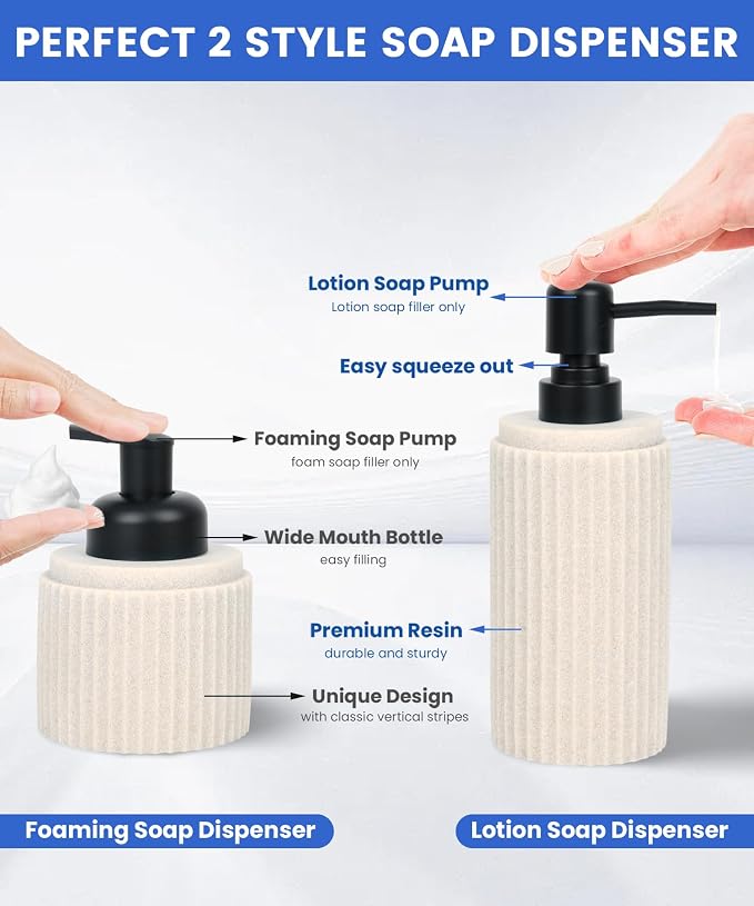 Beige Bathroom Accessory Set - Image 2