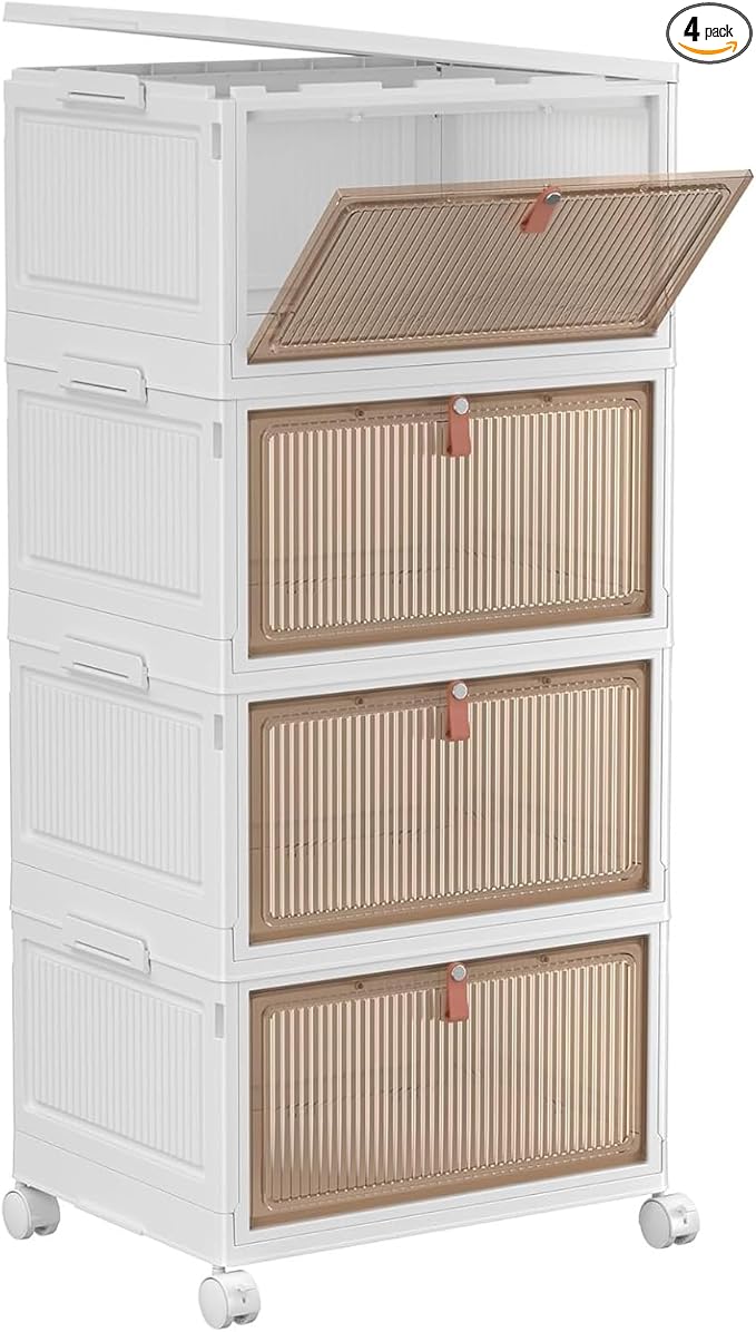 4 Tier Plastic Storage Bins by YFXCVSL