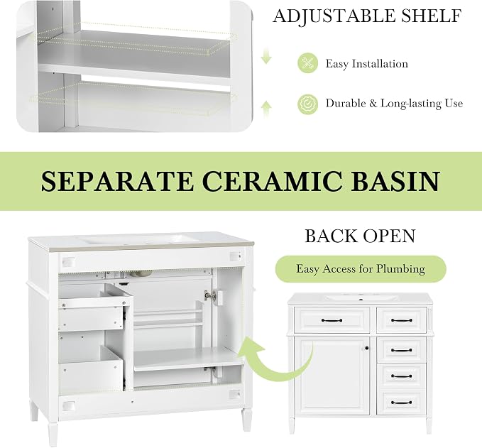 Harper & Bright Designs 36" Bathroom Vanity - Image 7