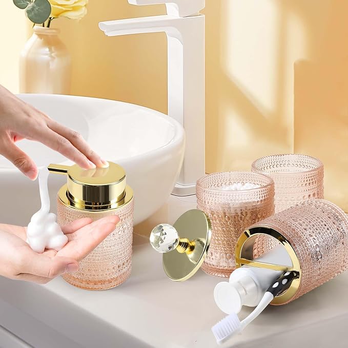 DASITON Bathroom Accessories Set, Toothbrush Holder, Bathroom Tumbler, Cotton - Image 3