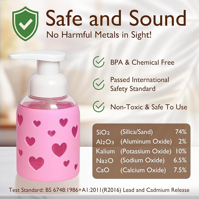 SoCal Suds & Company Foaming Hand Soap Dispenser Glass, Liquid Soap Pump - Image 8