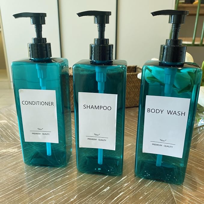 Shampoo and Conditioner Dispenser Set, 500ml Soap Dispenser 16.9oz Shower - Image 4