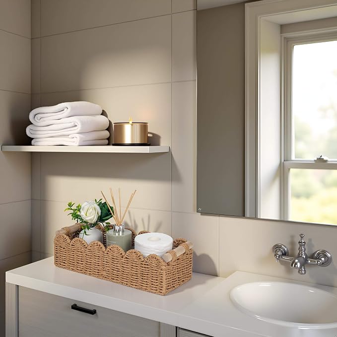CubesLand Bathroom Basket Organizer, Toilet Tank Paper Storage Baskets 2-Pack - Image 8
