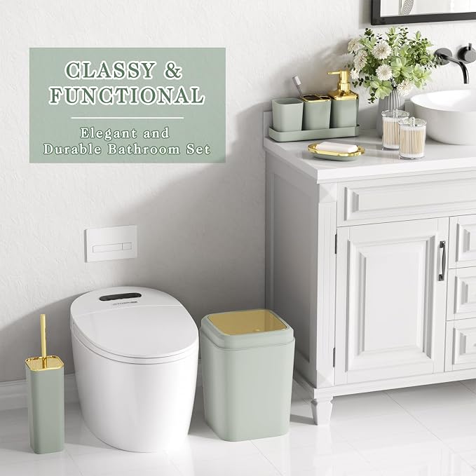 Bathroom Set, Sage Green Bathroom Accessories Set - Image 6