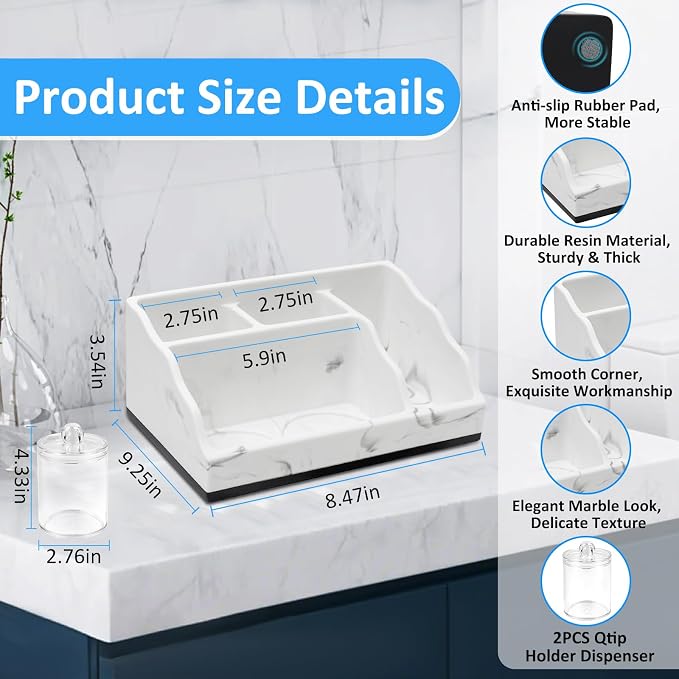 Bathroom Counter Organizer, Bathroom Countertop Organizer Toothbrush and - Image 4