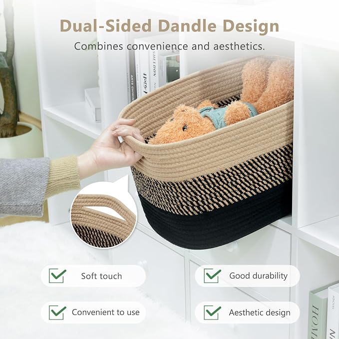 Cotton Rope Storage Basket, Woven Basket - Image 4
