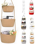 Hanging Storage Baskets, Over the Door Basket, Cotton Wall Baskets Storage by Degeyoyo
