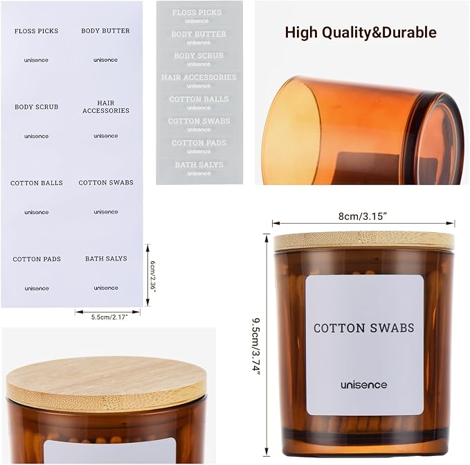 Glass Qtip Holder 2 Pack, Qtip Holder Dispenser Bathroom Set Bathroom - Image 6