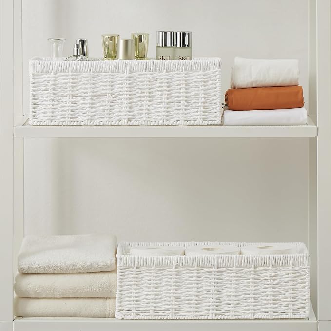 Vagusicc Wicker Storage Basket, Paper Rope Wicker Baskets - Image 6