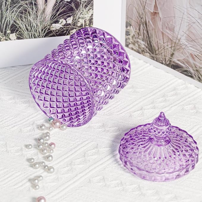 R FLORY 2 Pack Qtip Holder Glass Apothecary Jars - Image 3