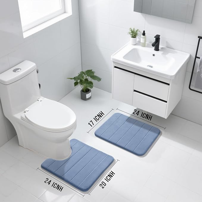 Yimobra U-Shaped Toilet Bath Mat Set 2 Piece - Image 2