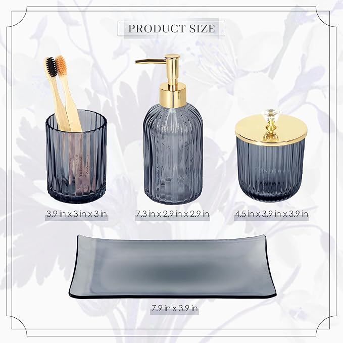 Designer Blue Glass Bathroom Accessories Sets - Image 6