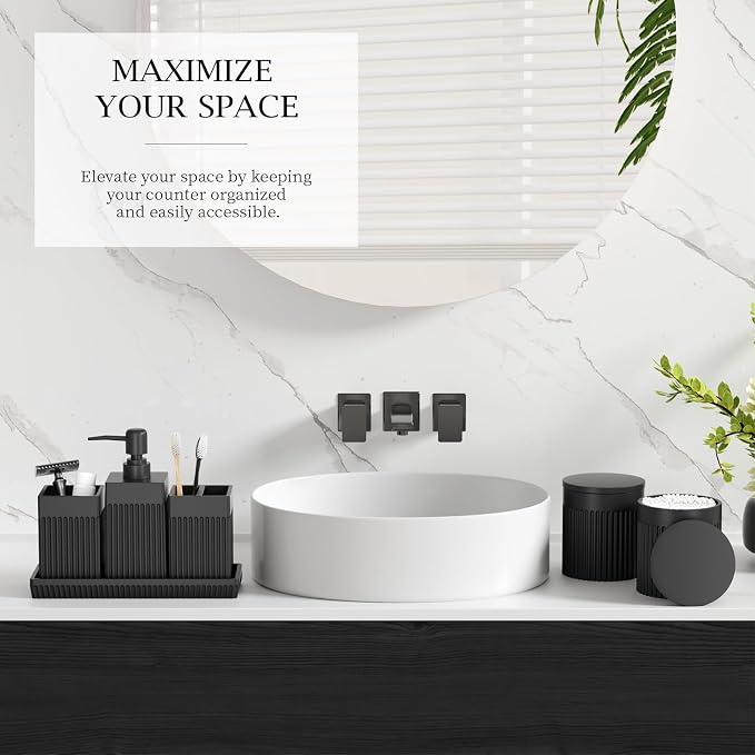 6-Piece Black Bathroom Set - Image 6