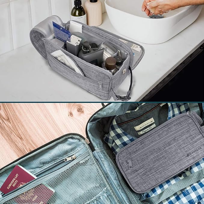 PAVILIA Toiletry Bag for Men, Travel Essentials Shaving Dopp Kit, Mens Travel - Image 6