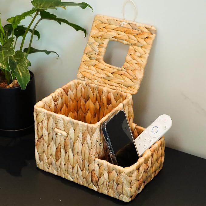 PINXIURY Water Hyacinth Tissue Box Cover Square, Tissue Box Holder, Tissue Box - Image 4