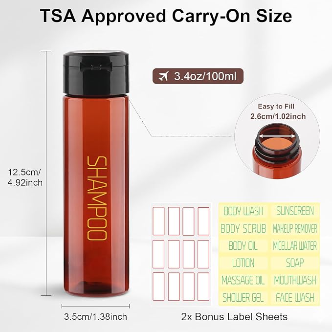 Cosywell 5 Pack 3.4oz Travel Bottles - Image 2