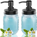 2-Pack Mason Jar Soap Dispenser - 16 oz Thick Clear Glass Soap Dispenser by GistomeHome