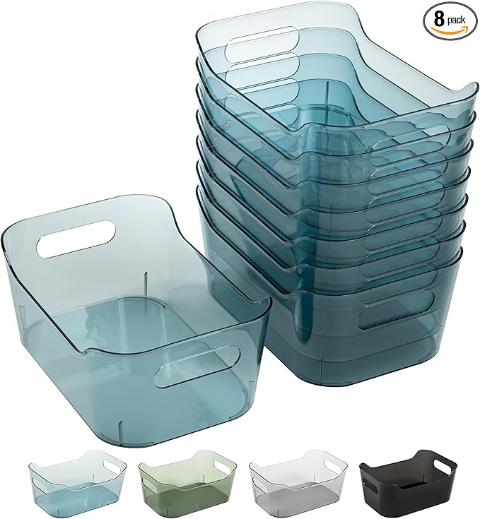 Tiawudi 8 Pack Plastic Storage Bins, Home Edit and Cabinet Organizers by Tiawudi
