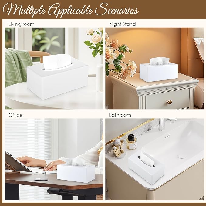Tissue Box Cover, Rectangular Facial Tissue Holder - Image 5